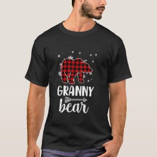 Grandma Granny Bear Xmas Pajama Red Plaid Buffalo T-Shirt