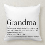 Grandma, Granny Definition Black and White Large Throw Pillow<br><div class="desc">Personalize for your special Grandma,  Grandmother,  Granny,  Nan or Nanny to create a unique gift for birthdays,  Christmas,  mother's day,  baby showers,  or any day you want to show how much she means to you. A perfect way to show her how amazing she is every day. Designed by Thisisnotme©</div>