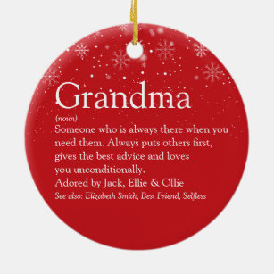 Grandma Granny Nana Definition Photo Ceramic Ornament