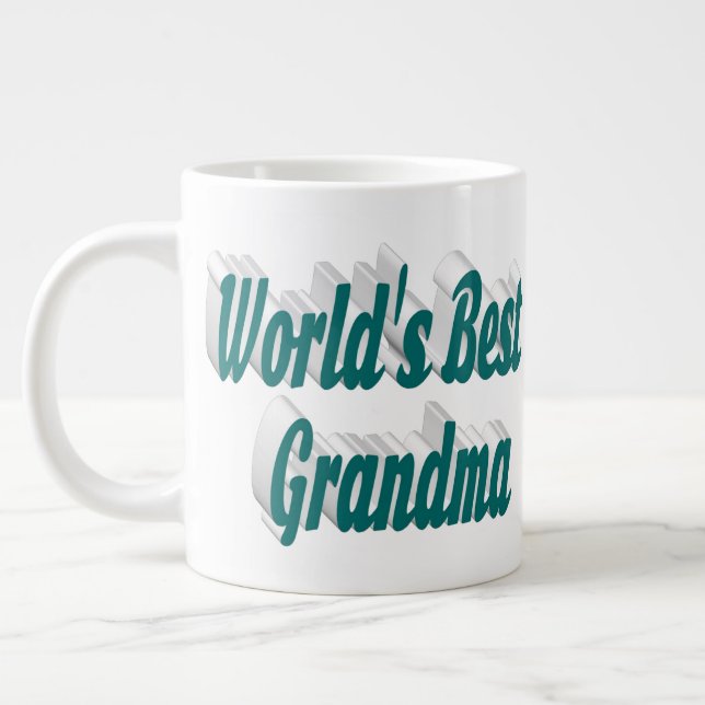 Grandma green half typography  large coffee mug (Left)