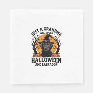 Grandma Halloween Labrador Funny Vintage_1 Napkin