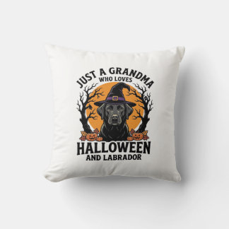 Grandma Halloween Labrador Funny Vintage_1 Throw Pillow