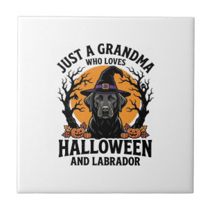 Grandma Halloween Labrador Funny Vintage_1 Tile