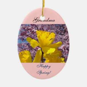 Grandma Happy Spring! Ornaments Daffodil Flowers