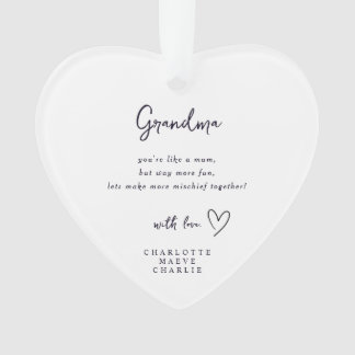 Grandma Heart Quote Keepsake Ornament Gift