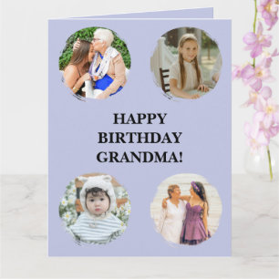 Grandma Hearts Photo Collage Personalized Birthday Card