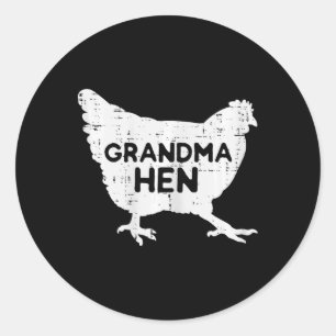 Grandma Hen Chicken Mothers Day Farm Farmer Nana M Classic Round Sticker
