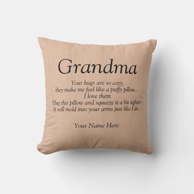 Grandma hugs so cozy like a throw pillow (Front)