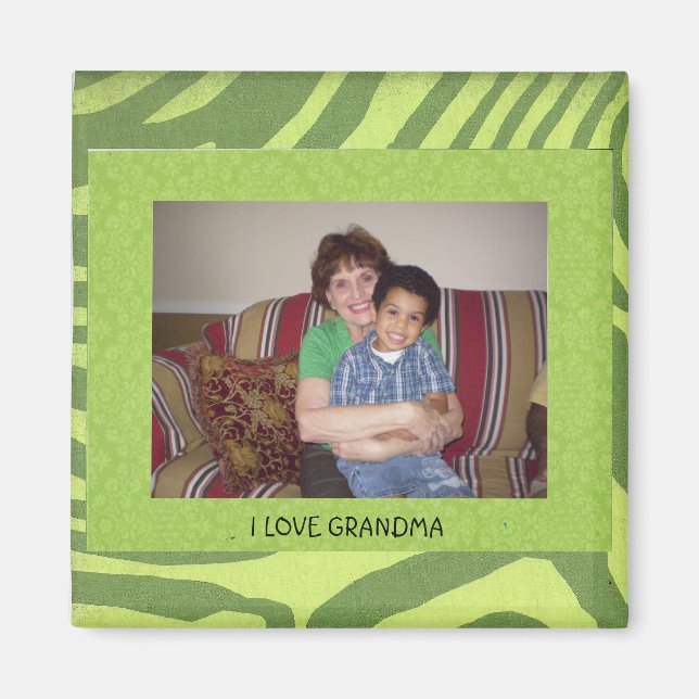 Grandma: "I Love Grandma" Photo FrameTemplate Magnet (Front)