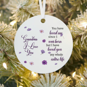 Grandma I Love You Metal Ornament