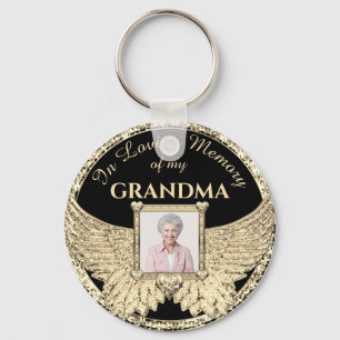 Grandma In Loving Memory Photo Memorial Keychain