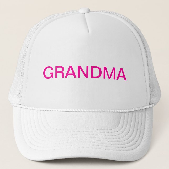 GRANDMA in pink lettering Trucker Hat (Front)