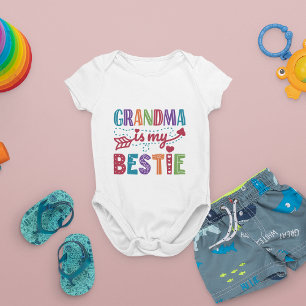 Grandma Is My Bestie Cute Grandkid Granddaughter Baby Bodysuit