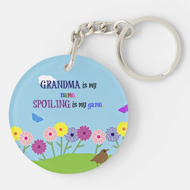 Grandma is my name. Spoiling is my game. Keychain (Back)