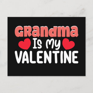 Grandma Is My Valentine Day Family Son Daughter Postcard