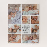 Grandma is the Best Photo Collage Jigsaw Puzzle<br><div class="desc">Modern grandmother puzzle featuring an 8 photo collage template that is easy to personalize with your own precious family pictures,  the cute saying "this grandma is the best",  and the grandchildrens names.</div>