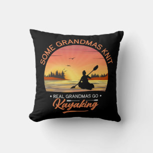 Grandma Kayaking Throw Pillow