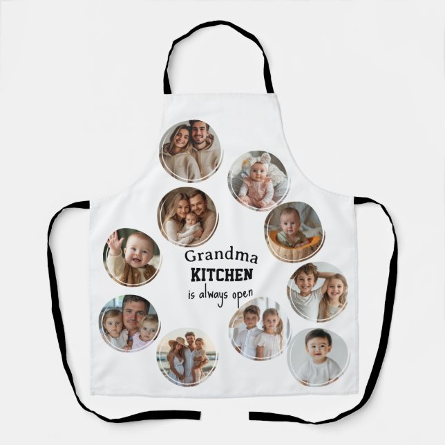 Grandma kitchen is always open collage photos apron (Front)