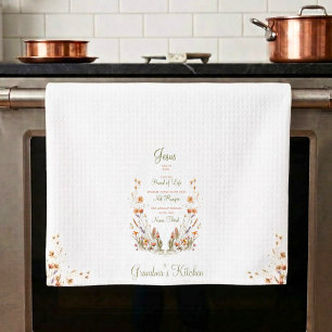 Grandma Kitchen Jesus Bread Of Life Wildflowers Towel