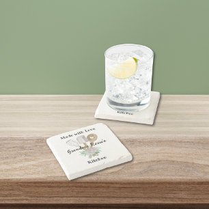 Grandma Kitchen   Made With Love Personalized Stone Coaster