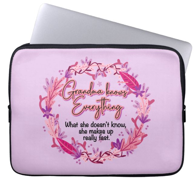 Grandma Knows Everything Laptop Sleeve (Front)