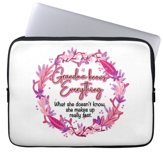 Grandma Knows Everything Laptop Sleeve (Front)