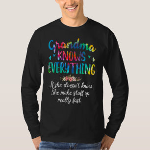 Grandma Knows Everything Tie Dye Outfit For Women T-Shirt