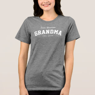 Grandma last name sporty simple fun Tri-Blend shirt