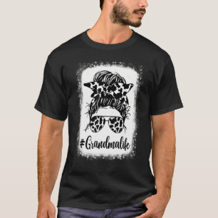 Grandma Life Cow Messy Bun Hair Bleached Mother's  T-Shirt
