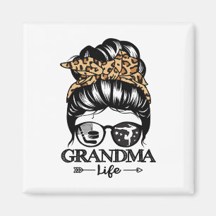 Grandma Life Messy Bun Hair Funny Hockey Gymnastic Magnet
