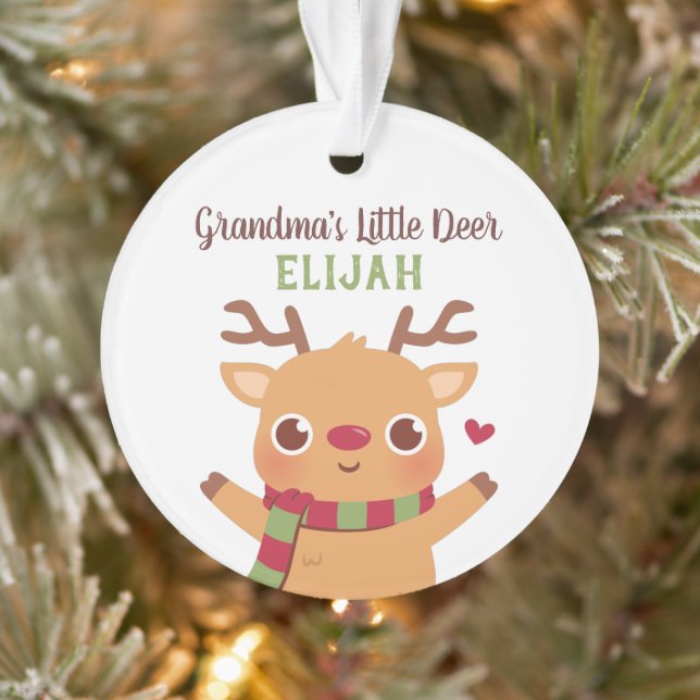 Grandma Little Deer, Personalized Christmas Ornament (Tree)