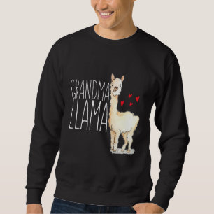 Grandma Llama Hearts Matching Family Tribe Mimi Gr Sweatshirt