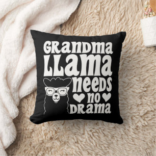 Grandma Llama Needs No Drama Mother's Day Throw Pillow