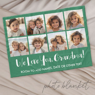 Grandma Love - 8 Photo Collage - Custom Fleece Blanket