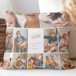 Grandma Love Poetic Photo Collage Throw Pillow