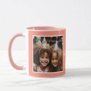 Grandma Love You 2 Photos Modern Coral C105 Mug