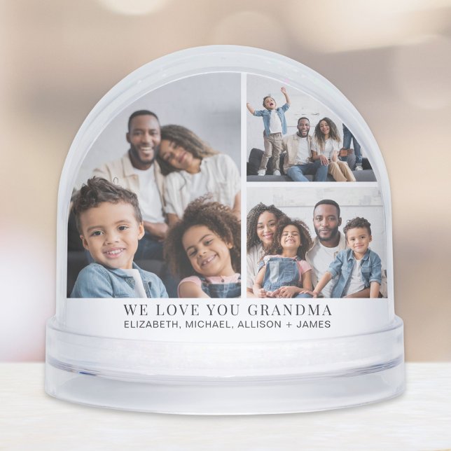 Grandma Love You Photo Collage Snow Globe (Créateur téléchargé)
