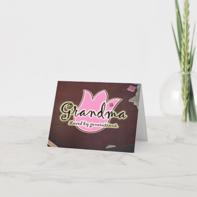 Grandma Loved By Generations - Grandmother Gifts Card (Front)