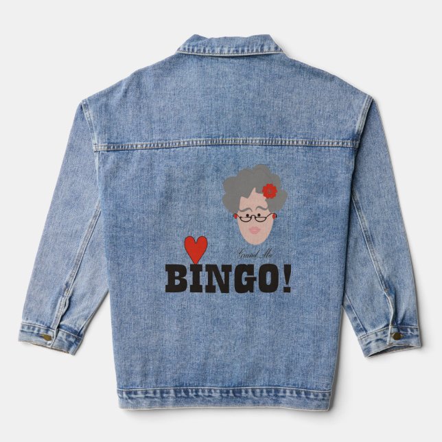 Grandma Loves Bingo Denim Jacket (Back)