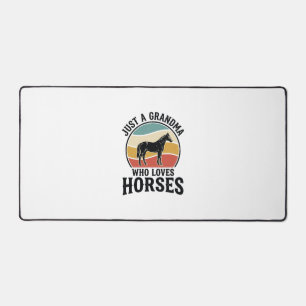 Grandma Loves Horses Vintage Engraving Shirt Desig Desk Mat