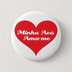 Grandma Loves Me Portugese 2 Inch Round Button