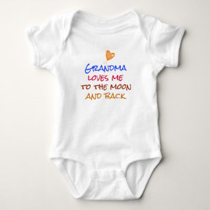 Grandma Loves Me to the Moon and Back Quote Baby Bodysuit