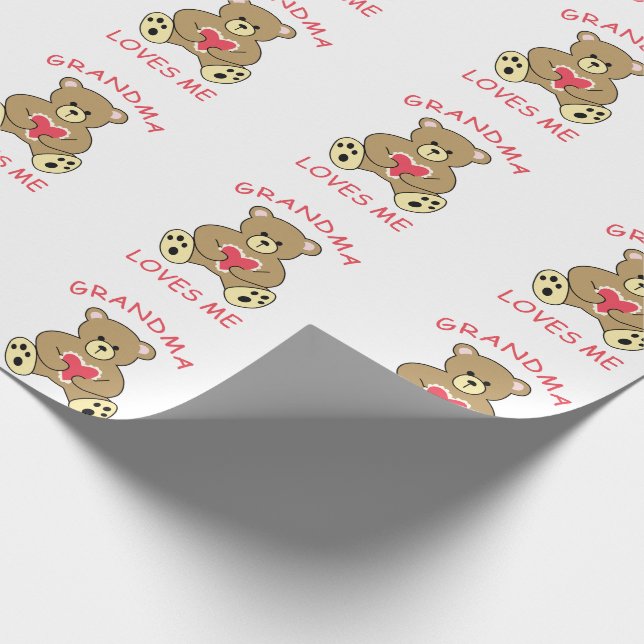 Grandma Loves Me Wrapping Paper (Corner)