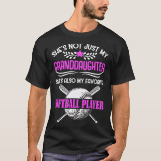 Grandma Loves Softball playing Granddaughter T-Shirt