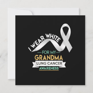 Grandma Lung Cancer Shirt White Ribbon Awareness M Invitation