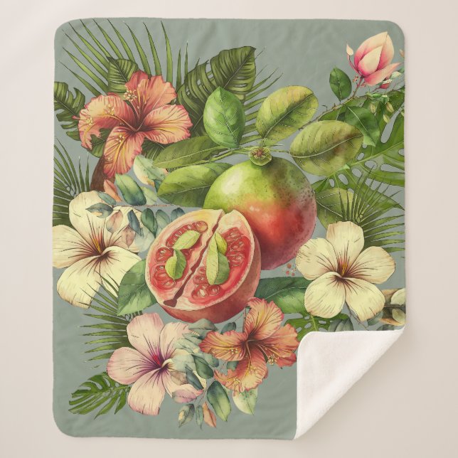 Grandma Manuela's Guavas Sherpa Blanket (Front)