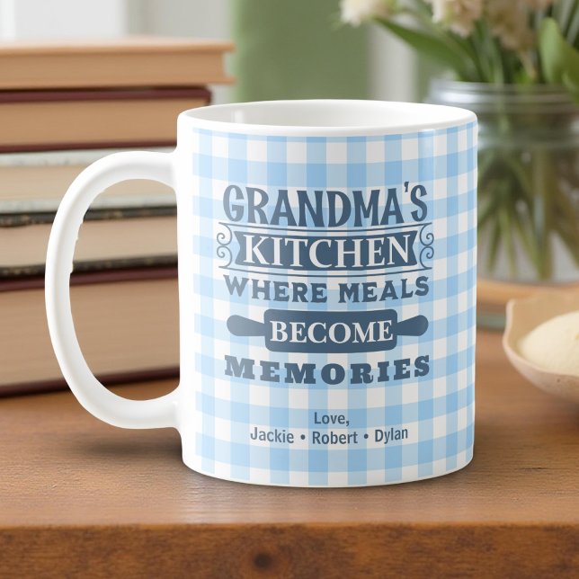 Grandma Meals Become Memories Blue Coffee Mug (Creator Uploaded)