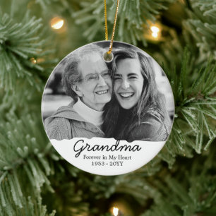 Grandma Memorial Passing Away Remembrance Photo Ceramic Ornament