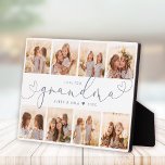 Grandma Modern Heart Script Photo Collage Love Pla Plaque<br><div class="desc">Love you GRANDMA: Great custom photo gift for grandparents, Valentine's Day, Mother's Day, or the Holidays: This modern photo plaque is easy to customize with your 8 favorite photos. The text below can be personalized to read the name of the child or family member as well as the text above...</div>