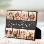 Grandma Modern Heart Script Photo Collage Love Plaque<br><div class="desc">Love you GRANDMA: Great custom photo gift for grandparents, Valentine's Day, Mother's Day, or the Holidays: This modern photo plaque is easy to customize with your 8 favourite photos. The text below can be personalized to read the name of the child or family member as well as the text above...</div>